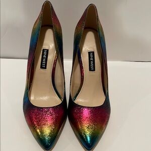 Perfect Nine West Rainbow Metallic Heels